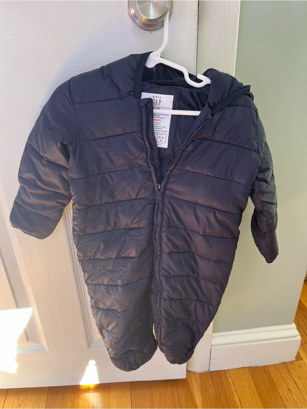 GAP Navy Puffer Snowsuit - Hooded Infant Jacket